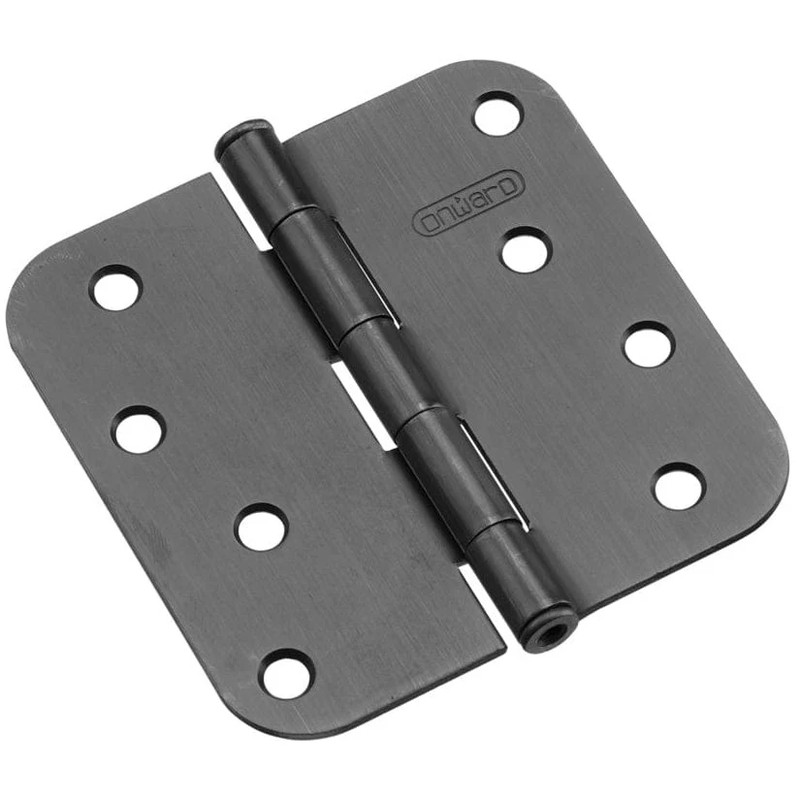 4" (102 mm) Full Mortise Butt Hinge 5/8" Radius Black, 1 Pair